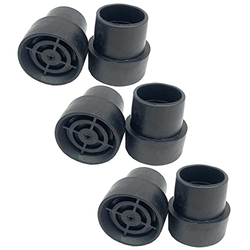 lasenersm 6 Pieces Trampoline Leg Cap Tips 1 Inch Inside Diameter Trampoline Leg Tips Trampoline Rubber Cap Tips Trampoline Leg Covers Non Slip Trampoline Foot Pad, Black