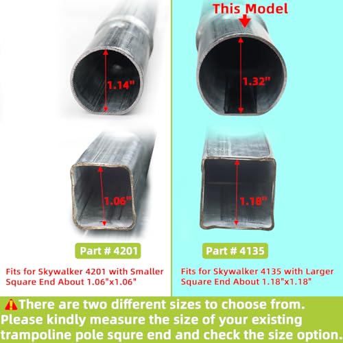Trampoline Poles Replacement for Skywalker Or Jumpzylla Trampoline Net - style: For Skywalker 4135&4077-1xUpper+1xLower Tube