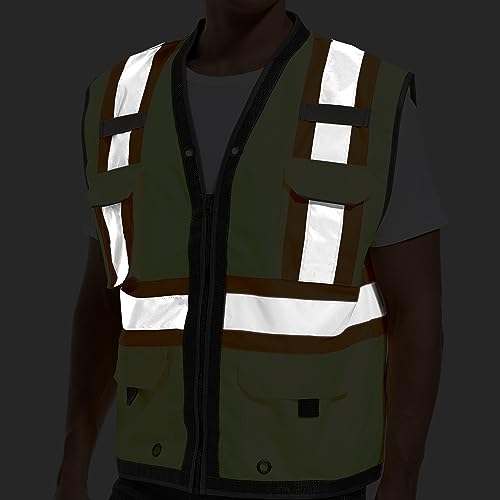 ArcRidge Reflective Safety Vest for Men and Women - Class 2 High Visibility Construction Vest - Dual Tone Reflective Strips - size: 3X-Large