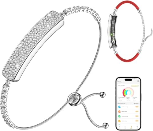 Smart Bracelet for Women – Fitness Tracker with Heart Rate, Sleep & Step Tracking, 1ATM Water Resistant, Multi-Sport Modes, Fitness Tracking Wearable with Free App, 2 Bands(Silver) - color: Silver