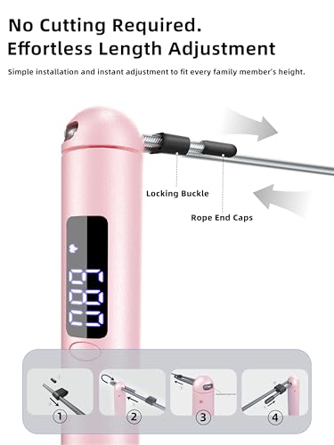 ACHDOFITS Jump Rope with Smart Counter for Adults - color: Pink