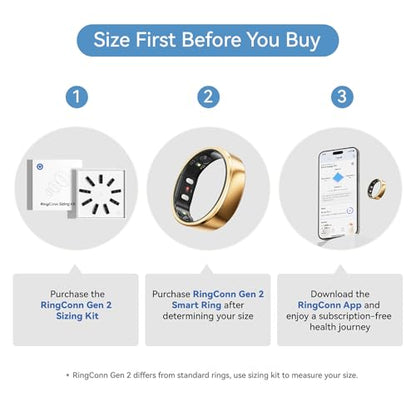 RingConn Gen 2 Smart Ring - Sleep Apnea Monitoring(Rose Gold, Size 7) - color: Rose Gold, size: 7