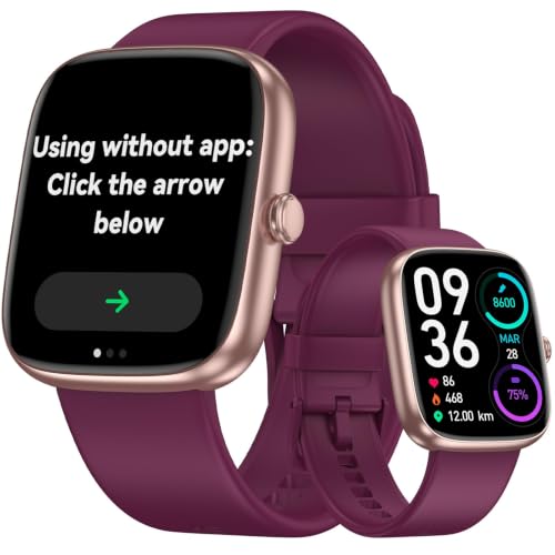 Senior-Friendly Pedometer Watch, Step Counter, No App or Phone Required - color: Purple