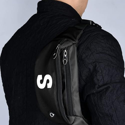 Fanny Packs for Men and Women Water-Repellent Sports Waist Pack Bag - color: 1pack-Black Letter S