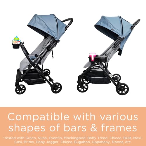 liuliuby Universal Stroller Snack Tray Attachment | Stroller Cup Holder Attachment Universal Snack Tray for Stroller Tray Attachment | Clip On Baby Stroller Accessories for Joggers, Umbrella & Wagons - color: Closed Top