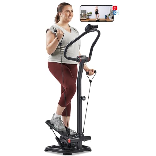 Sunny Health & Fitness Smart Power Stepper with Resistance Bands for Cardio - color: 2. Dark Gray
