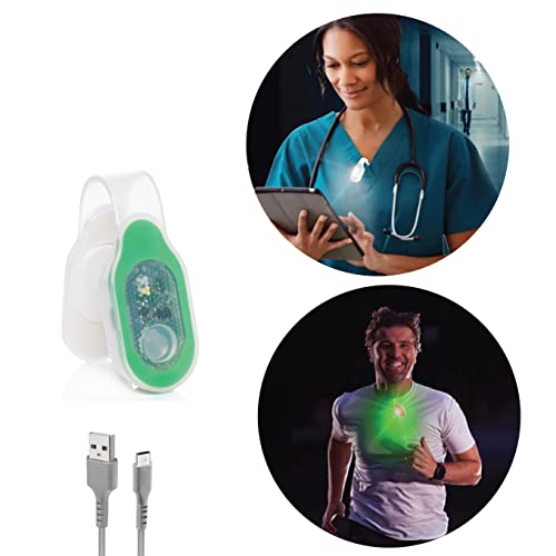 Clip-on, Magnetic LED Safety Light, 4 Light Modes, Rechargeable, Perfect for Nurses, Doctors, Mechanics - color: Green