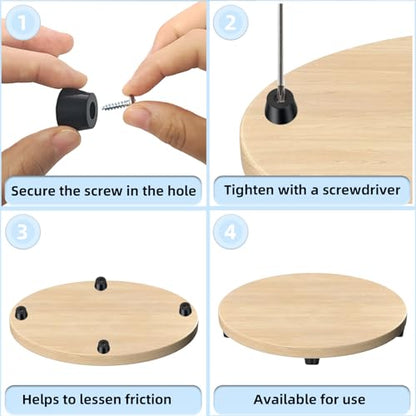 20PCS Rubber Feet for Cutting Board,Rubber Feet with 20 Steel Matching Screws Round Anti Slip Rubbers Foot Pad Anti Slip Furniture Pads,Suitable for Furniture Electronic Equipment Kitchen(Black)