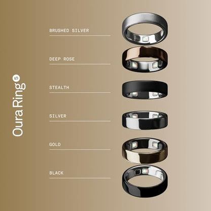 Oura Ring 5 - Gold - Size 8 - Smart Ring Health Tracker - Sleep, Activity, Women's Health, AI Advisor, 1 Week Battery Life, Oura App, Android & iOS Compatible - color: Gold, size: 8, style: Ring