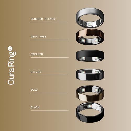 Oura Ring 5 - Gold - Size 8 - Smart Ring Health Tracker - Sleep, Activity, Women's Health, AI Advisor, 1 Week Battery Life, Oura App, Android & iOS Compatible - color: Gold, size: 8, style: Ring