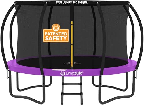 Jumpzylla Outdoor Trampoline with Net for Kids 8FT 10FT 12FT 14FT 15FT 16FT - color: Purple, size: 14FT