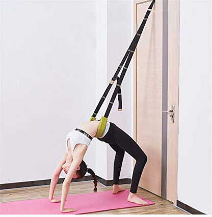 Back bend Assist Trainer - Improve Back and Waist Flexibility, Door Flexibility Stretching Strap, Home equipment for Ballet, Dance, Yoga, Gymnastics, Cheerleading, Splits - color: light pink