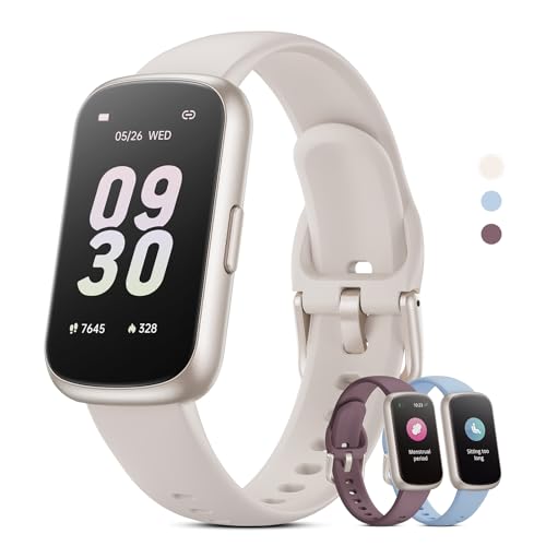 Health Fitness Tracker Smart Watch with 24/7 Heart Rate, Blood Oxygen, Sleep Tracker, Pedometer, 3 Colorful Bands & 3ATM Waterproof Activity Tracker with Step Calorie Counter, Starlight - color: Starlight