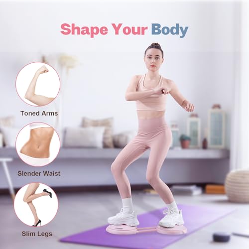 kisnbld Ab Twister Board, Waist Twister Machine with Resistance Bands, Waist Twisting Disc for Core & Ab Exercise, Foot Massage, Ideal for Slimming Workout
