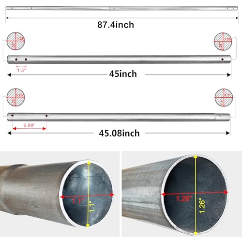 16FT Trampoline’ Upper Board Tube and Lower Board Tube specially for Basketball hoop, Replacement Trampoline Enclosure poles for 16FT, 2pcs Together, Trampoline basketball hoop pole, Part # 10A,11A