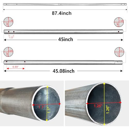 16FT Trampoline’ Upper Board Tube and Lower Board Tube specially for Basketball hoop, Replacement Trampoline Enclosure poles for 16FT, 2pcs Together, Trampoline basketball hoop pole, Part # 10A,11A