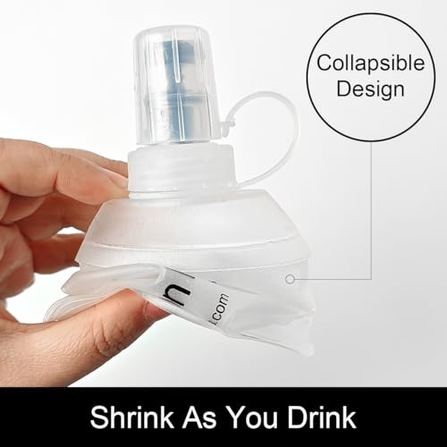 WILDREEDS 500ml Soft Flask, TPU Collapsible Soft Water Bottle for Hydration Pack, Running Vest, Folding Water Bottle for Hiking Cycling Climbing-1Pcs, White - color: 500ml White