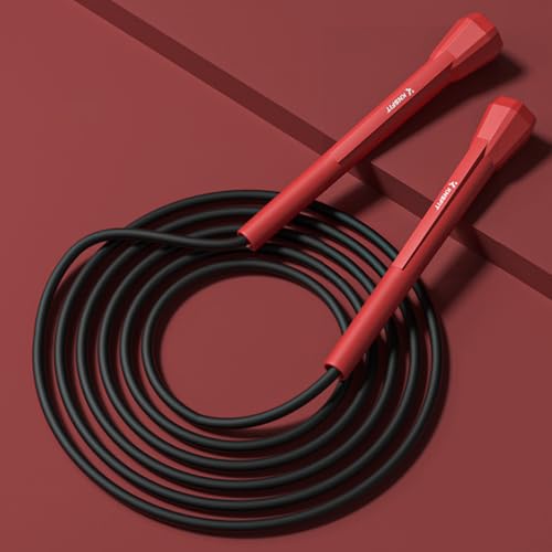 Lightweight Jump Rope for Fitness and Exercise, Adjustable Jump Ropes with Plastic Handles, Cardio and Endurance Training, Jumping Rope for Workout - color: Red