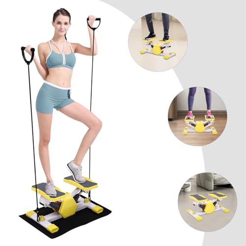 Mini Steppers, Stepper for Exercise, Load Capacity 330.69lbs, Stair Stepper with Resistance Bands, Portable Mini Stepper, Home Workout Equipment