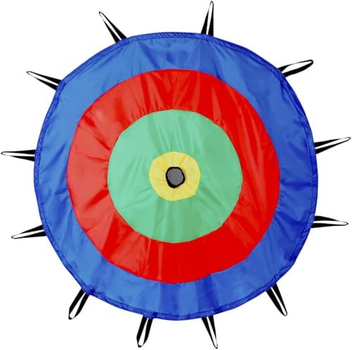 GSi Kids Rainbow Parachute 6 ft to 35 ft for School & Gym Class - size: Round 12 Feet