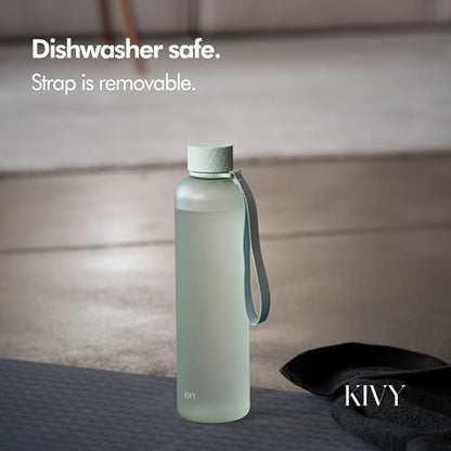 KIVY Slim Water Bottle 32oz Tritan - Lightweight & Shatterproof - BPA-Free - color: Light Green, size: 32 Ounces