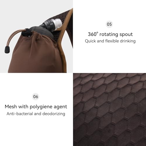 KAILAS FUGA AIR 8 Ⅳ Running Hydration Vest Hydration Pack Lightweight with Two TPU Water Bladders for Women Men Trail Cycling Hiking - color: Antique Brown, size: 8L-M