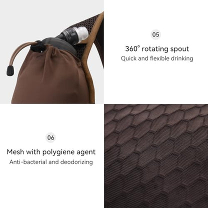KAILAS FUGA AIR 8 Ⅳ Running Hydration Vest Hydration Pack Lightweight with Two TPU Water Bladders for Women Men Trail Cycling Hiking - color: Antique Brown, size: 8L-M