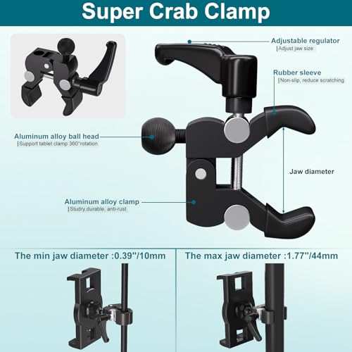 iPad Holder,Tablet Mount Stand Exercise Bike Handlebar Mount for Spin Bike,Treadmill/Elliptical/Peloton/Stroller/Gym Trainer/Boat Helm, Compatible with 4.7~12.9" iPad/Nexus/LG G/e-Reader/iPhone