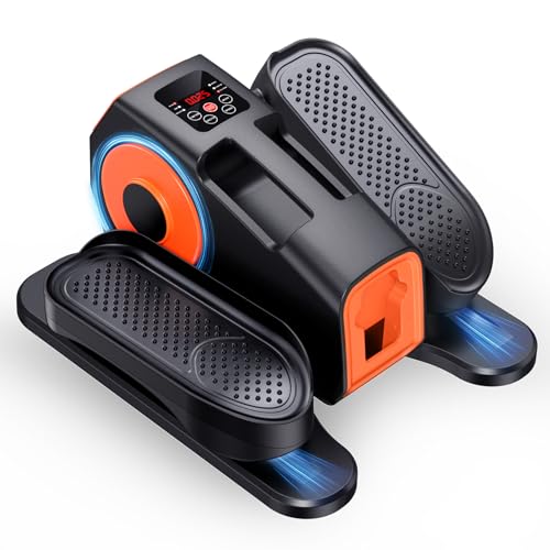 GUGTTR Under Desk Elliptical Machine, Low Impact Leg Exerciser for Seniors - color: orange-black