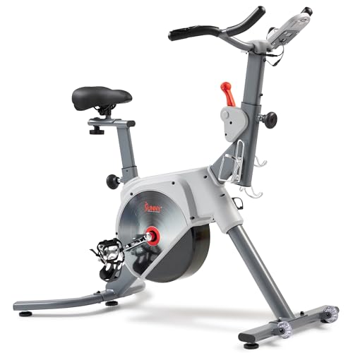 Sunny Health & Fitness Smart Indoor Cycling Exercise Bike for Home Cardio - color: Silver
