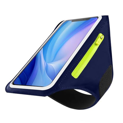 Running Armband Armband Sports Phone Holder with Adjustable Arm Strap Touch Screen Zipper Pocket Key Holder Water Resistant Ergonomic - color: Blue