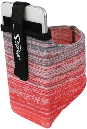Sprigs Phone Armband Sleeve for iPhone 14, 13, 12, 11, X Galaxy Z, S22, S21, S20 Google Pixel 7, 6, 5. The Lightest & Most Comfortable Running Armband, Stretches to Fit All Phones with Case for Women & Men - color: Coral Blitz, size: Small