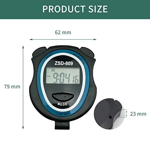 Stopwatch Timer - Simple Red Sports Clock - Basic Operation - Clear Display - Child-Friendly - Ideal for Track, Field, Swim Training - Digital Stopwatch for Coaches