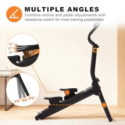 ExacMe Foldable Magnetic Stair Stepper for Home with 16 Resistance Levels - color: Black