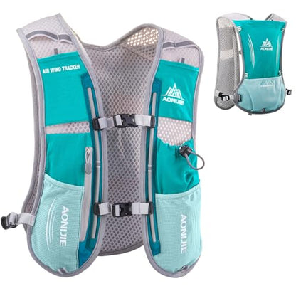 Azarxis Hydration Running Vest Backpack Pack 5L 5.5L for Women and Men Jogging Trail Race Marathon Cycling Hiking - color: Mint Blue
