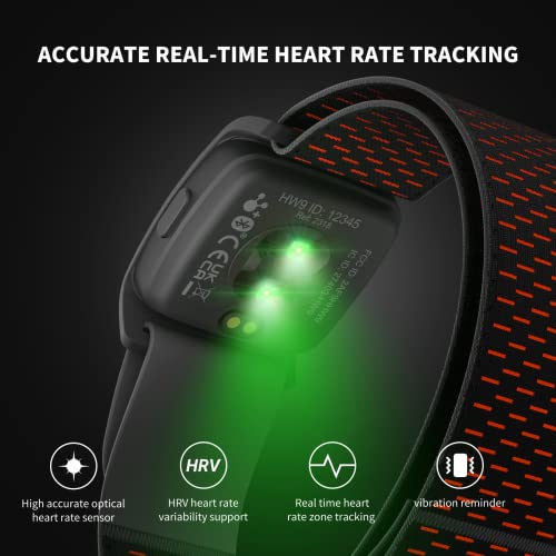 COOSPO HW9 Bluetooth 5.0 ANT+ Heart Rate Monitor Armband with HR Zones/Calories Burned, Optical HRM Sensor for Fitness Training/Cycling/Running,Compatible with Peloton,DDP Yoga,Wahoo