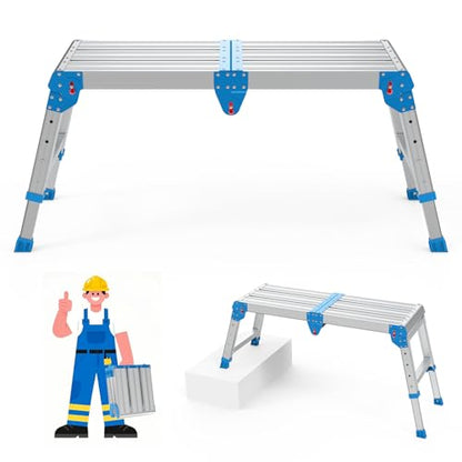 Loyoda Work Platform 500 lbs with One-Touch Automatic Fold, Larger, Blue - size: Larger Blue