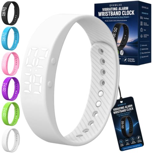 Vibrating Alarm Wristband Clock, Mens Bracelet Smart Digital Watch for Heavy Sleepers, Waterproof Effective Couples Travel Silent Shock Alarm Wake up Wrist Bracelets for Men & Women(B,Side-Button) - color: B, size: Side-Button