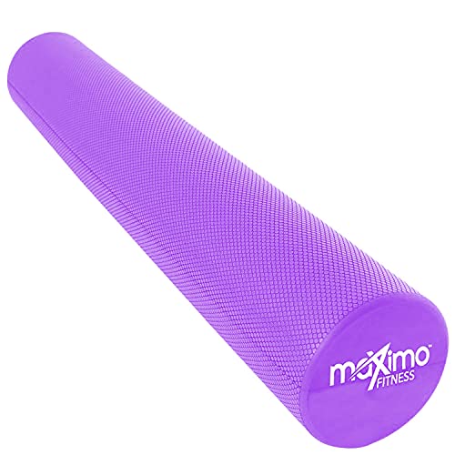Maximo Fitness Foam Roller - High Density Exercise Roller for Trigger Point Self Massage, Muscle and Back Roller for Fitness, Physical Therapy, Yoga and Pilates, Gym Equipment - color: Violett, size: 15cm x 90cm