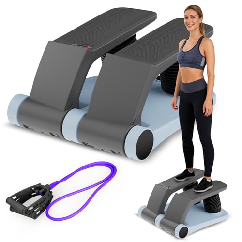 Air Stepper Machine with Resistance Bands - color: Blue/Black