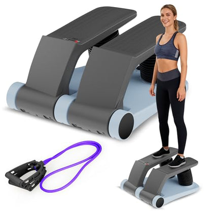Air Stepper Machine with Resistance Bands - color: Blue/Black