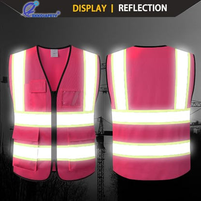 High Visibility Neon Safety Vest for Men Women,EK175,Pink,S - color: Hot Pink, size: Small