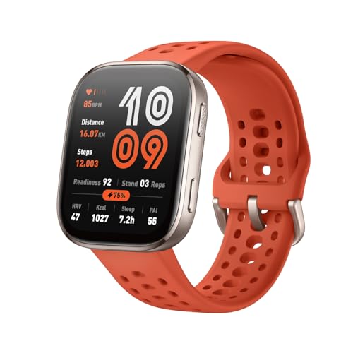 Amazfit Bip 6 Smart Watch, 1.97" AMOLED Display, GPS, iOS/Android - color: Red, style: Bip 6