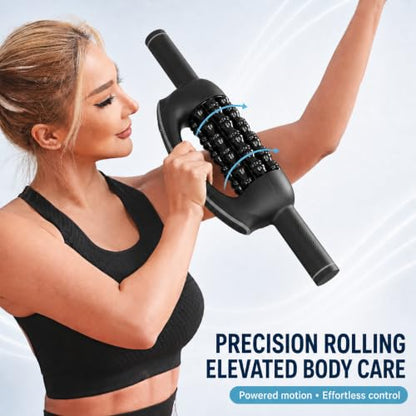 Lymphatic Drainage Massager with 8 Rotating Rollers – Electric Body Massage Roller for Legs, Arms, Stomach & Back – Rechargeable Deep Tissue Massager for Circulation, Recovery & Daily Wellness