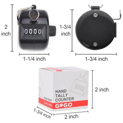GOGO Handheld Tally Counter Plastic 4 Digit Palm Clicker - color: Red