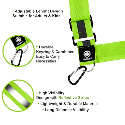 Reflective Sash for Walking at Night Adjustable Safety Sash for Men Women Kids Reflective Belt Sash for Running Walking Biking - color: 1 Sash + 2 Bands