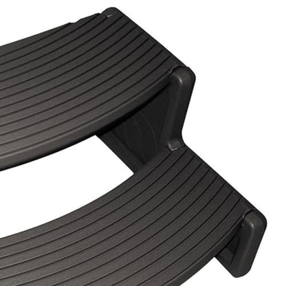 Confer Plastics Resin Multi Purpose Outdoor Non Slip Portable Spa and Hot Tub Handi-Step Deck Patio Steps Accessories, Charcoal Grey - color: Charcoal Grey