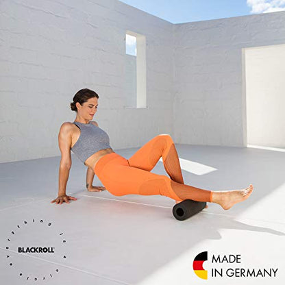 BLACKROLL - SLIM Foam Roller, Portable Massage and Fitness Tool for Muscle and Myofascial Release, Compact for Yoga and Workouts, Trigger Point Therapy, Foot Roller and Back Stretcher, 12” x 4”, Black