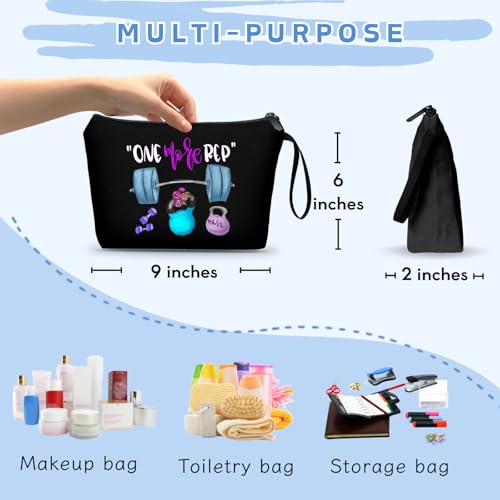 Workout Gym Exercise Gifts for Fitness Lovers Women Black Makeup Bag - color: fitness53-black