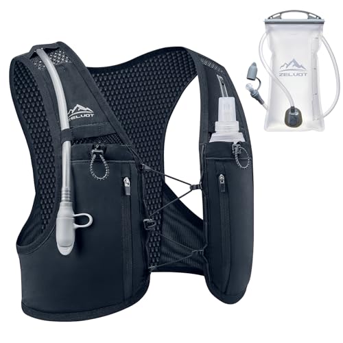 Zelvot Running Vest for Women Men, Hydration Backpack with 2L Water Bladder